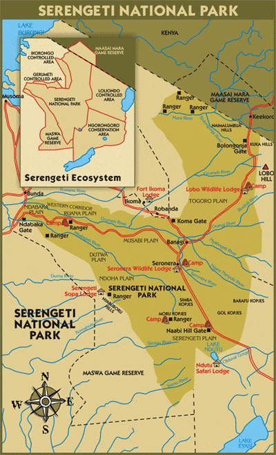 mapa- Serengeti